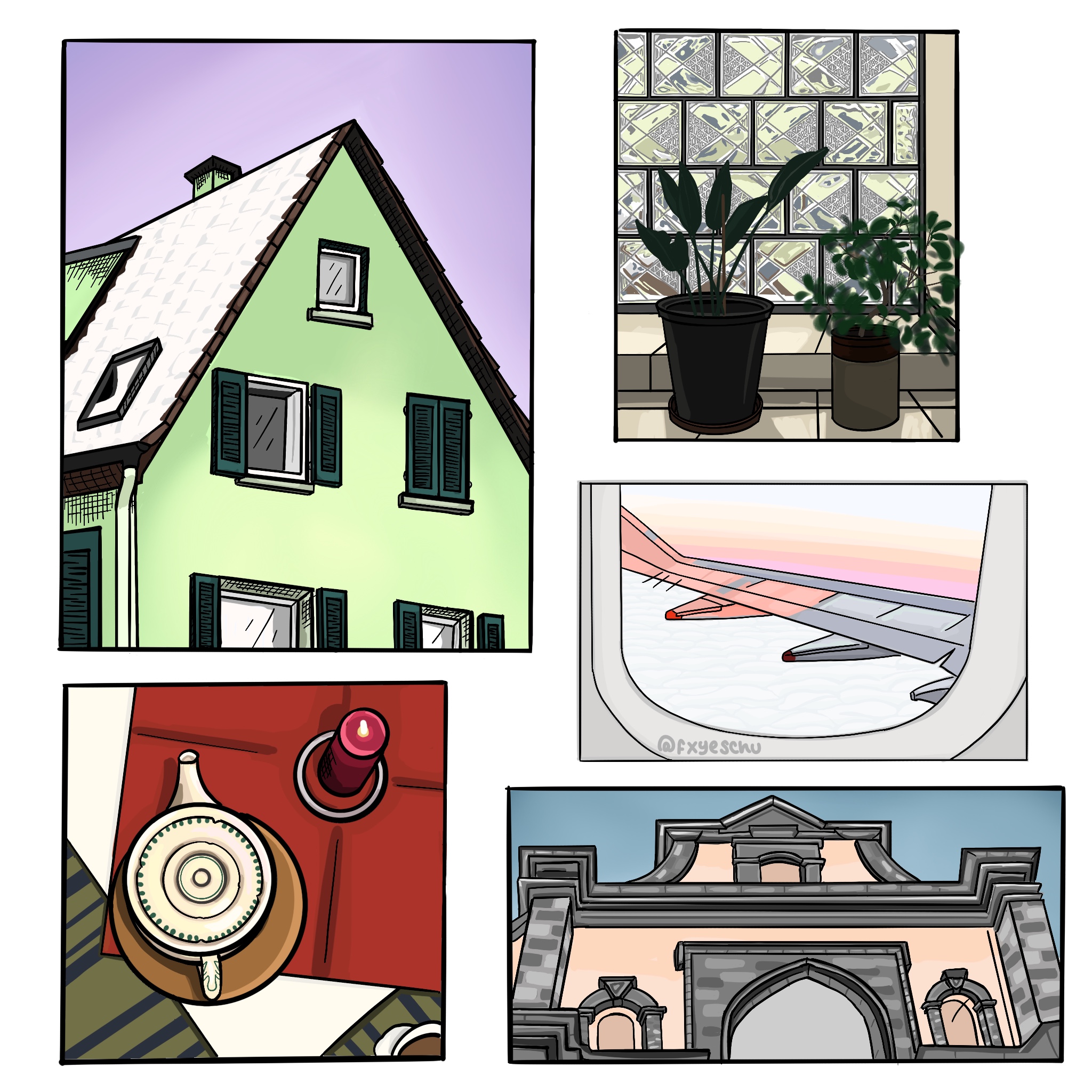 A collection of illustrations from my trip to Cologne, Germany